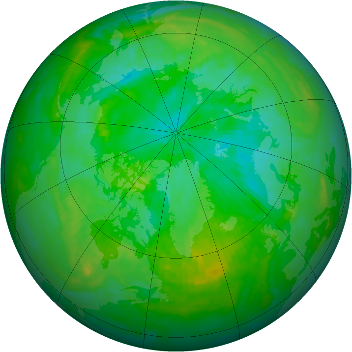 Arctic ozone map for 31 July 2004